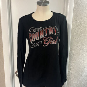 NWT Women’s Black Country Girl Thermal By Liberty Wear